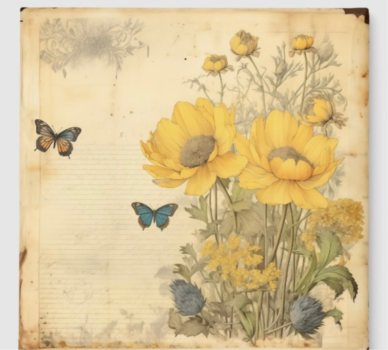 Sweet Yellow Flowers (Set of Three)
