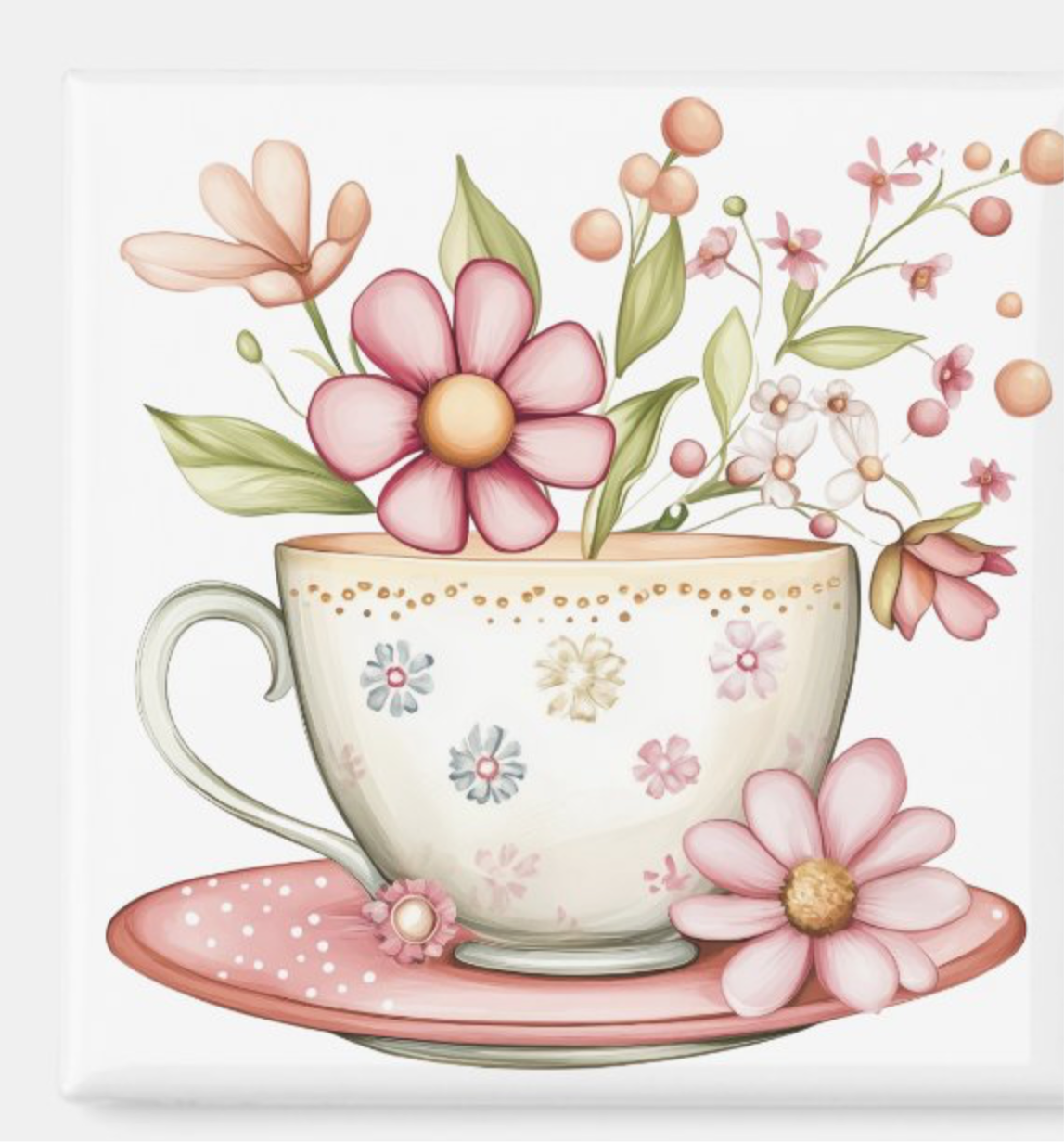 Sweet Vintage Teacup (Set of Three Magnets)