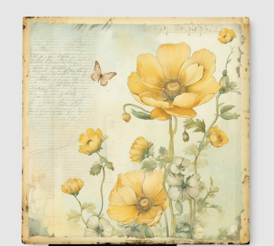 Sweet Yellow Flowers (Set of Three)